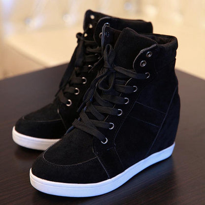 Plus Velvet Warm Cotton Shoes, Lace Up Women's Shoes, High-top Casual Shoes - Cruish Home