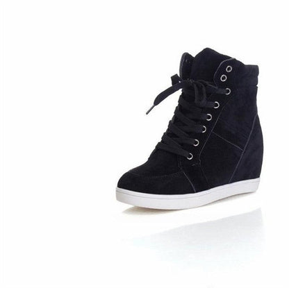 Plus Velvet Warm Cotton Shoes, Lace Up Women's Shoes, High-top Casual Shoes - Cruish Home