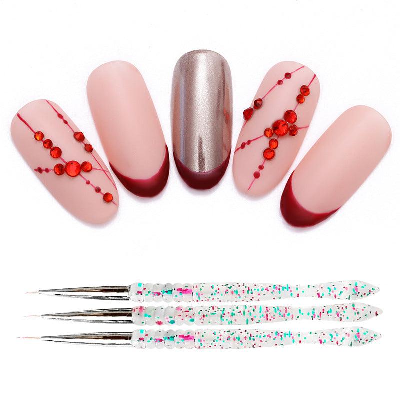 Nail Art Drawing Pen 3Pcs Set Transparent Sequined Pole 3Pcs Nail Art Tools Wholesale - Cruish Home