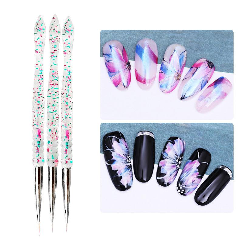 Nail Art Drawing Pen 3Pcs Set Transparent Sequined Pole 3Pcs Nail Art Tools Wholesale - Cruish Home