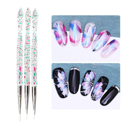 Nail Art Drawing Pen 3Pcs Set Transparent Sequined Pole 3Pcs Nail Art Tools Wholesale - Cruish Home