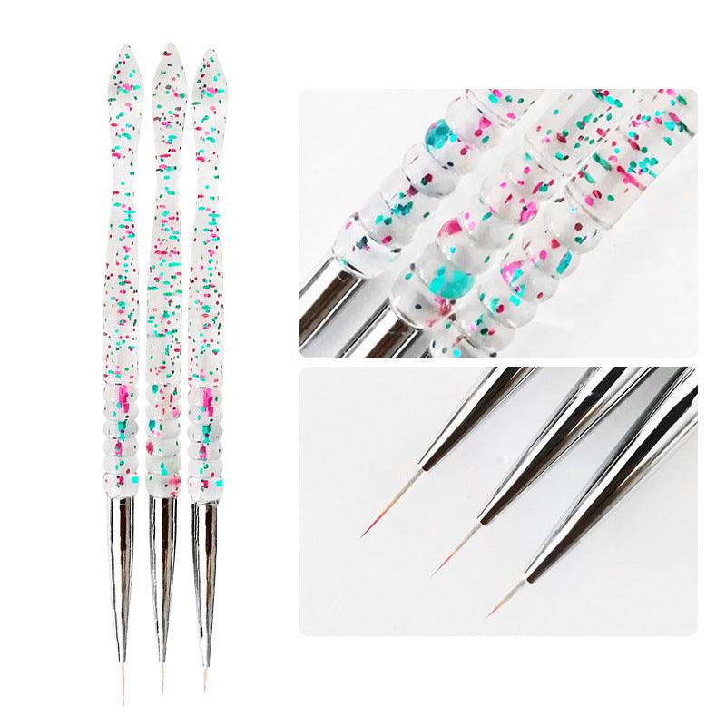 Nail Art Drawing Pen 3Pcs Set Transparent Sequined Pole 3Pcs Nail Art Tools Wholesale - Cruish Home