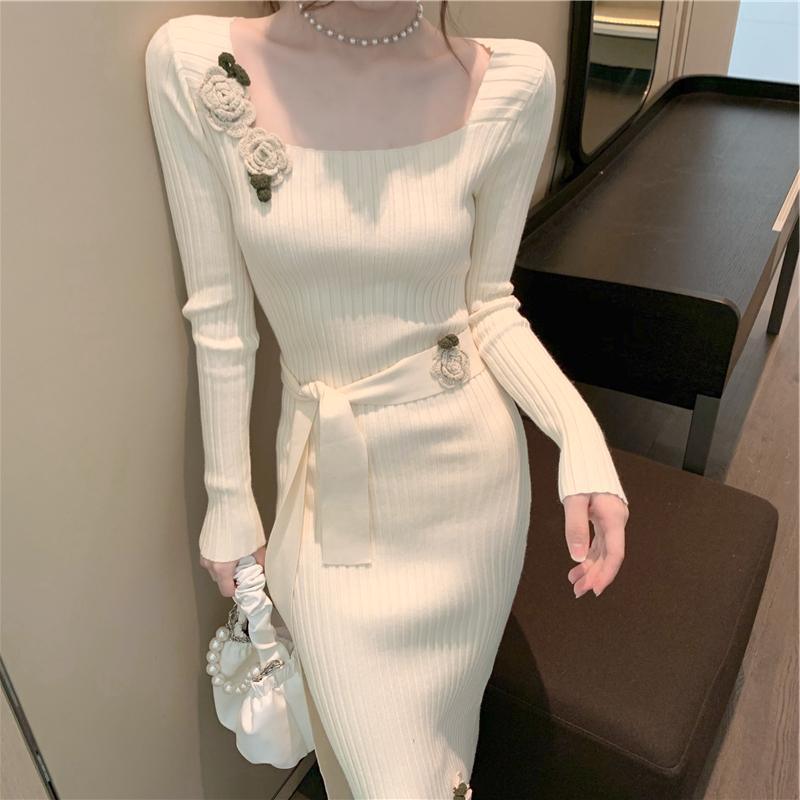 Mid-length Bag Hip Knitted Dress - Cruish Home