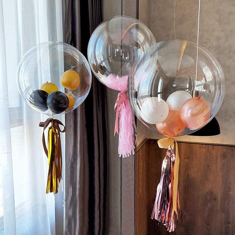 18-inch transparent latex Bobo balloon for versatile decoration