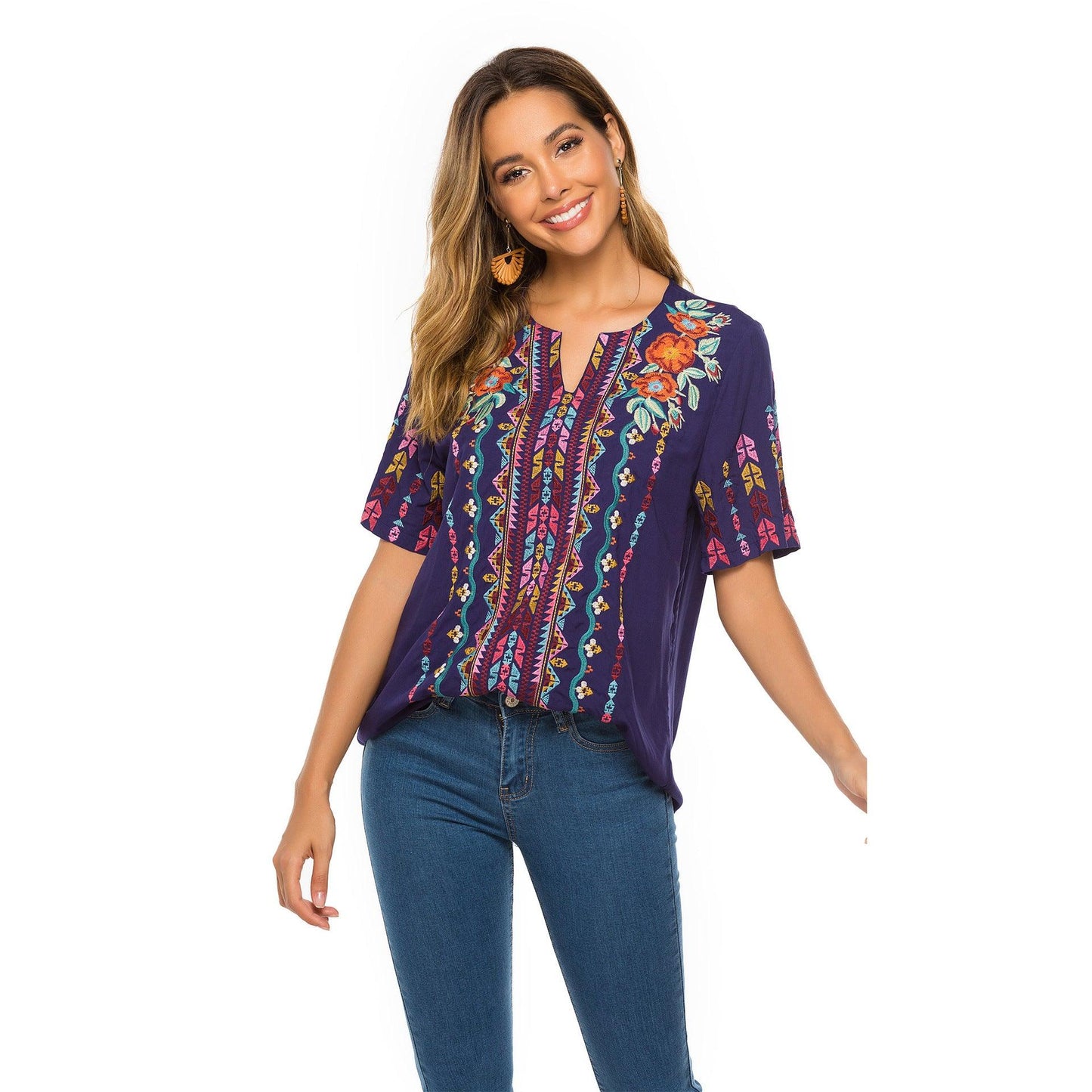 European And American Embroidery Shirt Women's Design Sense Blouse - Cruish Home