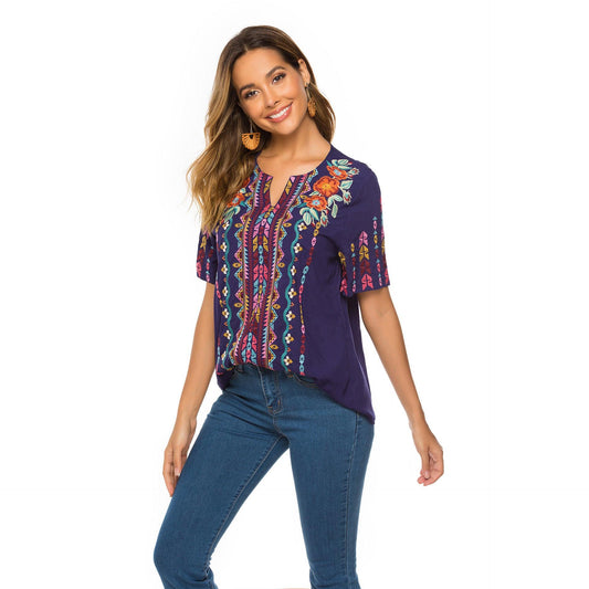 European And American Embroidery Shirt Women's Design Sense Blouse - Cruish Home