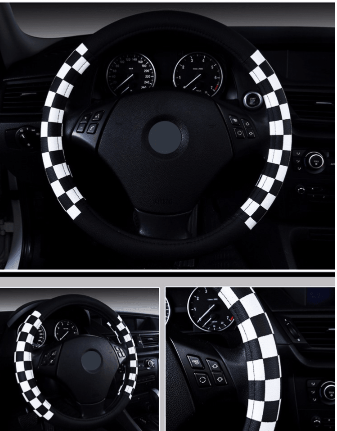 New Plaid Leather Steering Wheel Cover - Cruish Home