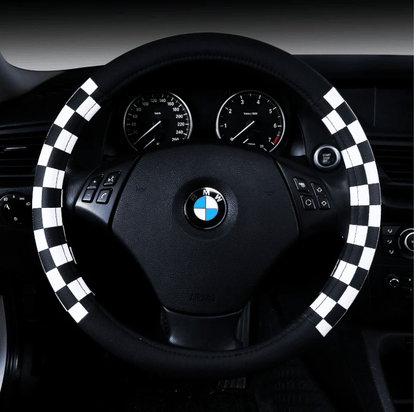 New Plaid Leather Steering Wheel Cover - Cruish Home