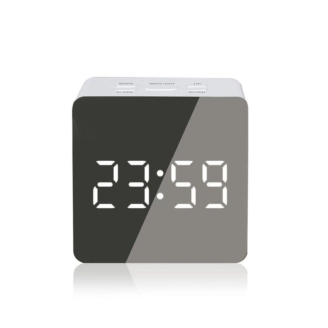 Alarm Clock Clock Makeup Mirror Clock Battery Plug-in Dual-purpose Mirror Alarm Clock - Cruish Home