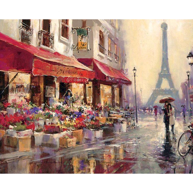 Factory Wholesale Cross-border Digital Oil Painting Custom Diy Frameless Oil Painting Flower Landscape Character Animal Photo Decoration - Cruish Home