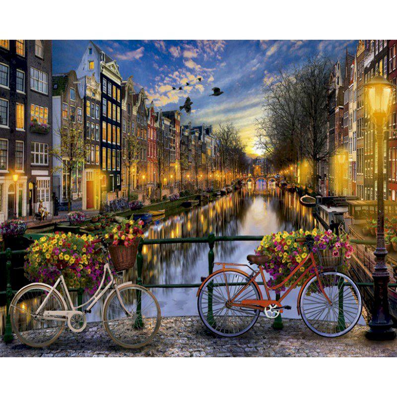 Factory Wholesale Cross-border Digital Oil Painting Custom Diy Frameless Oil Painting Flower Landscape Character Animal Photo Decoration - Cruish Home