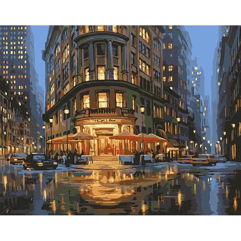 Digital Painting Kit Night City Frameless Digital Coloring Landscape - Cruish Home