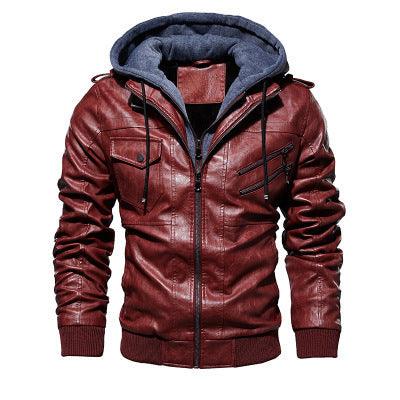 Winter Fashion Motorcycle Leather Jacket Men Slim Fit Oblique Zipper PU Jackets Autumn Mens Leather Biker Coats Warm Streetwear - Cruish Home