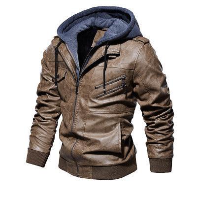 Winter Fashion Motorcycle Leather Jacket Men Slim Fit Oblique Zipper PU Jackets Autumn Mens Leather Biker Coats Warm Streetwear - Cruish Home