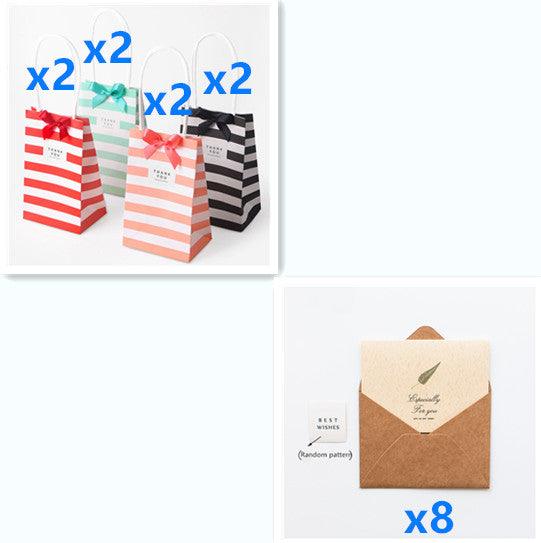 Small candy color striped white kraft paper bag - Cruish Home