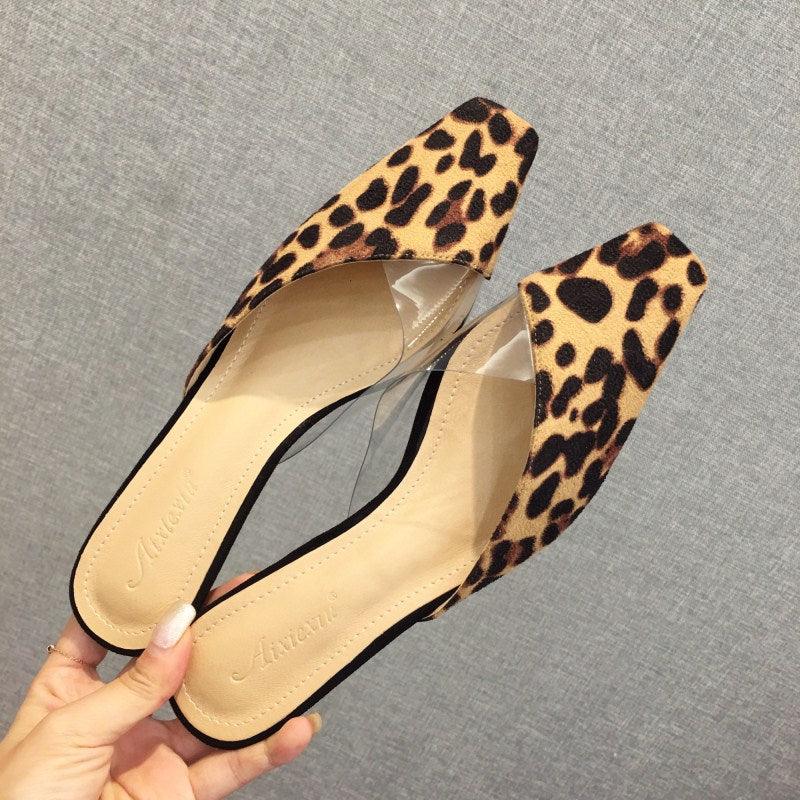 Leopard Print Baotou Half Slippers Female Summer Fashion Outer Wear - Cruish Home