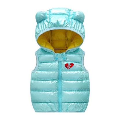 Children Warm Down Vest Autumn Baby Boys Girls Sleeveless Waistcoat Kids Outerwear Vests Children Hooded Jackets - Cruish Home