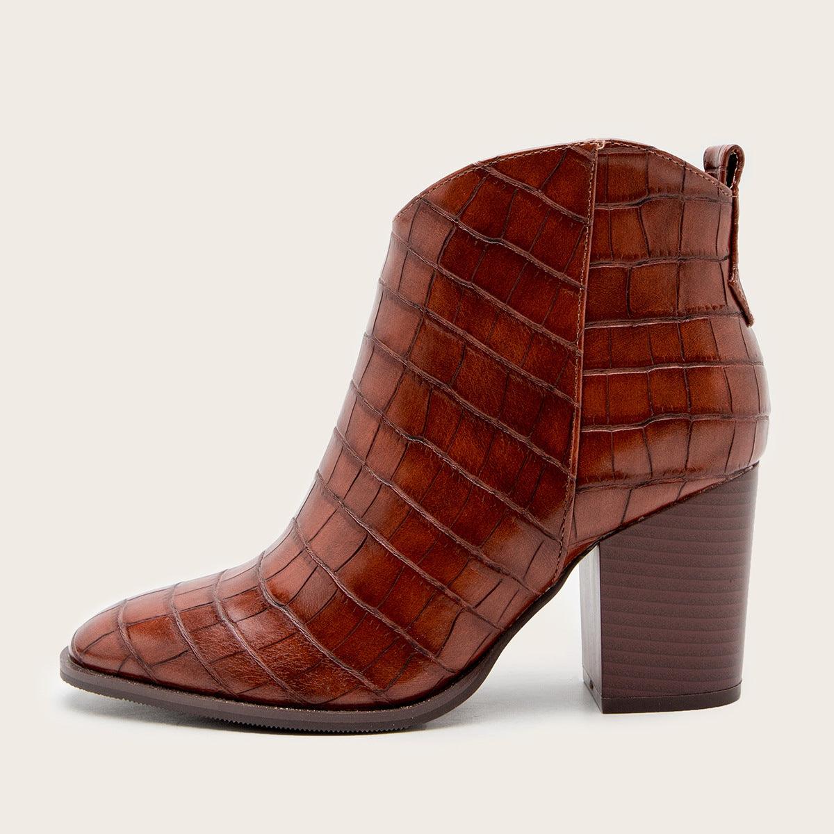 Martins stylish chunky side zipper women's boots - Cruish Home