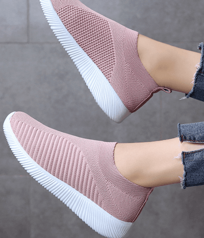 Winter casual socks shoes for women – comfortable knit slip-on design