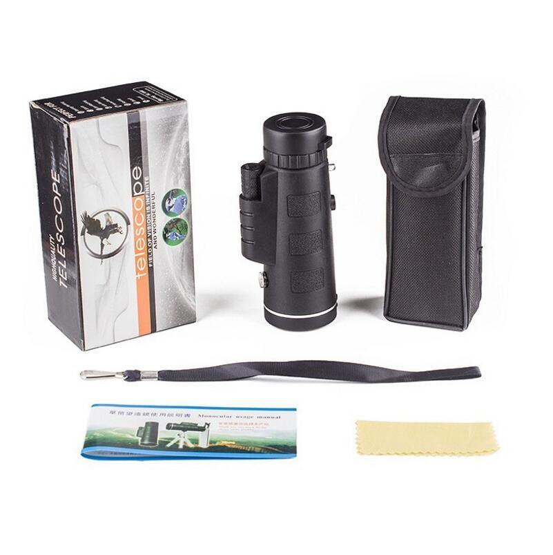 Compatible with Apple, Monocular Telescope Zoom Scope with Compass Phone Clip Tripod - Cruish Home