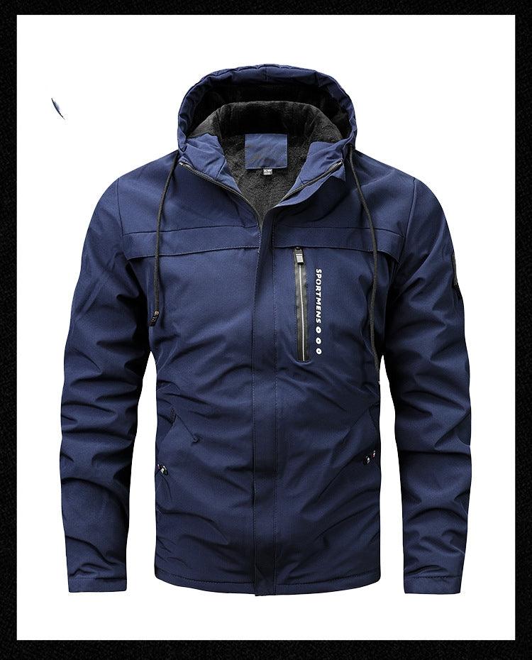 Winter New Plus Size Fleece Hooded Jacket Outdoor Casual Men's Jackets Shell Jacket - Cruish Home