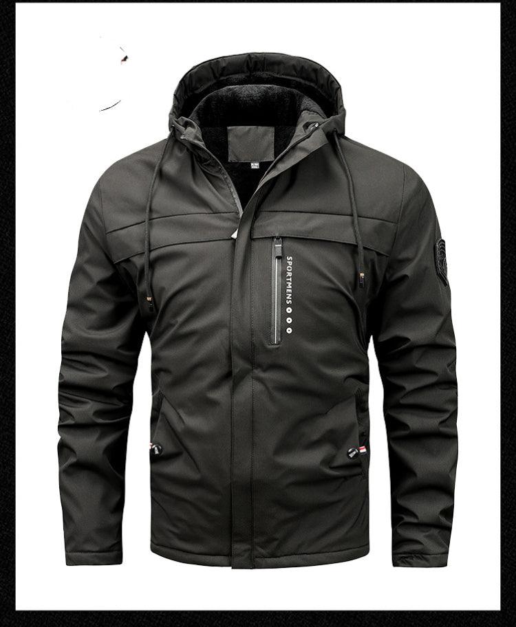 Winter New Plus Size Fleece Hooded Jacket Outdoor Casual Men's Jackets Shell Jacket - Cruish Home