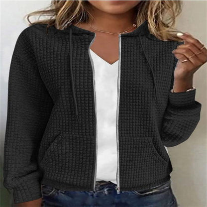 Women's Zipper Hooded Cardigan Long Sleeve Sweater Coat - Cruish Home