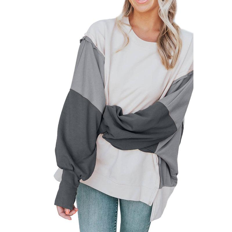 Round Neck Pullover For Women Casual Long Sleeve Sweatshirt Women - Cruish Home