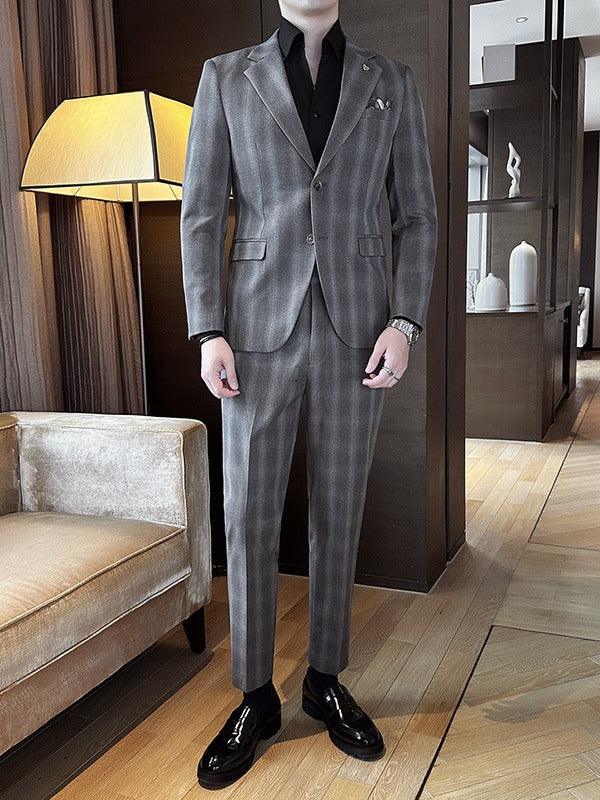 Leisure Suits For Men Business Formal Wear Two-piece Set - Cruish Home