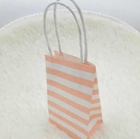 Small candy color striped white kraft paper bag - Cruish Home