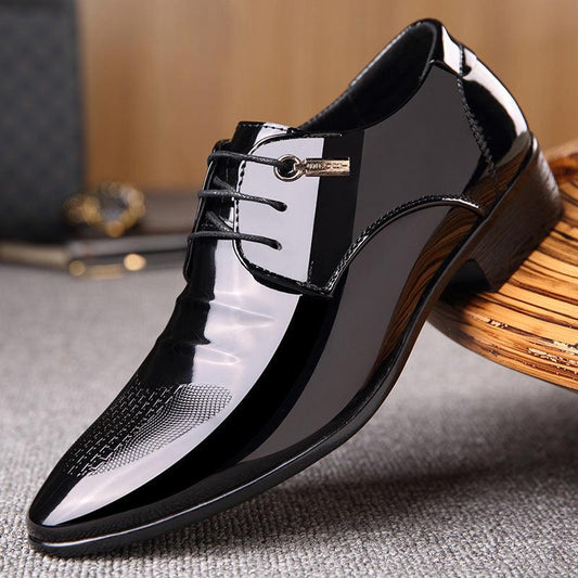 Men's Business Suits Black Patent Leather Shoes - Cruish Home