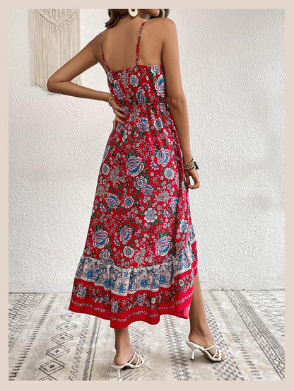 Printed Dress Sling Dress Women - Cruish Home