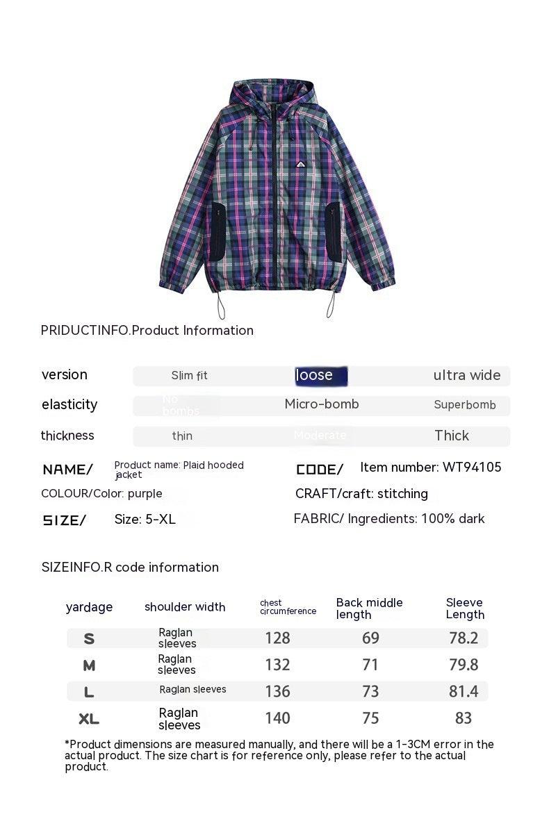 Unisex Style Casual Plaid Hooded Oversize Jacket - Cruish Home