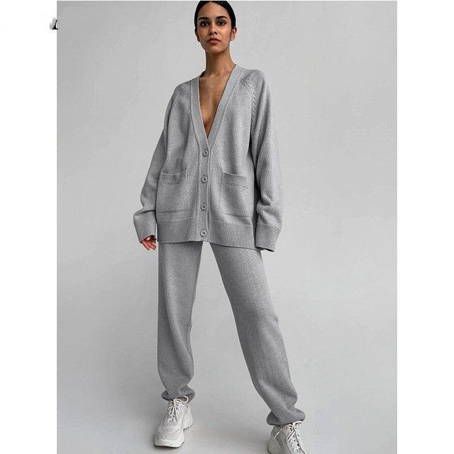 Loose Winter Sleeves Mid-length Women's Sweater Suit - Cruish Home