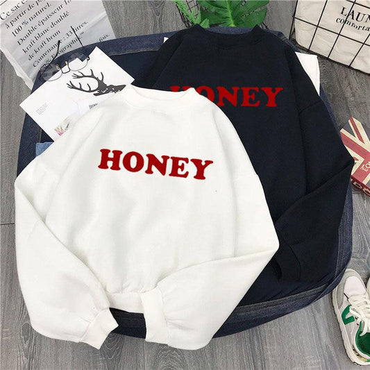 Honey Print Hoodies Winter Women - Cruish Home