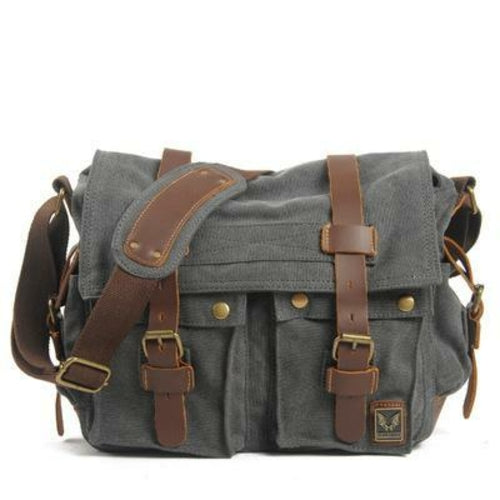 Canvas Leather Fashion Messenger Bag For Men