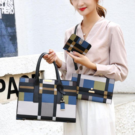 Korean Style Plaid Three-piece Messenger Bag - Cruish Home