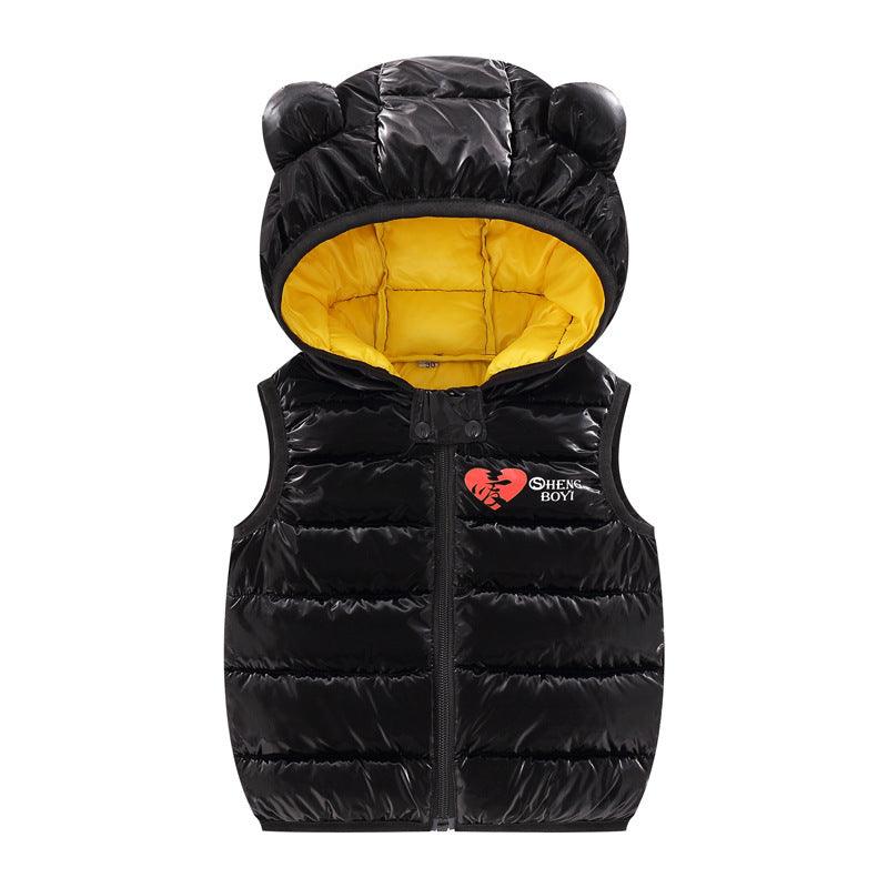 Children Warm Down Vest Autumn Baby Boys Girls Sleeveless Waistcoat Kids Outerwear Vests Children Hooded Jackets - Cruish Home