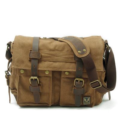 Canvas Leather Fashion Messenger Bag For Men