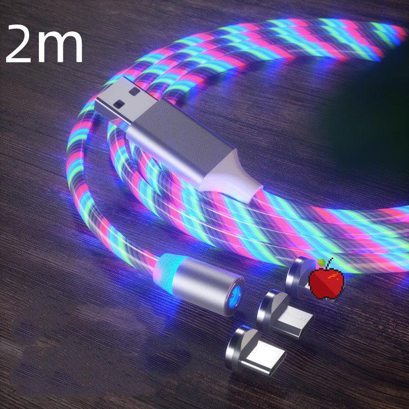 Magnetic Charging Cable Streamer Fast Charging Cable Lighting Micro USB Cable LED Magnet Charger Type-C Cable - Cruish Home