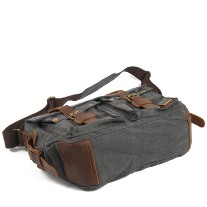 Canvas Leather Fashion Messenger Bag For Men