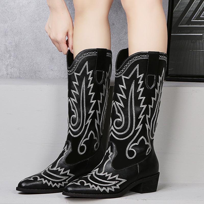 Cowboy Retro Net Red Female Fashion Boots - Cruish Home