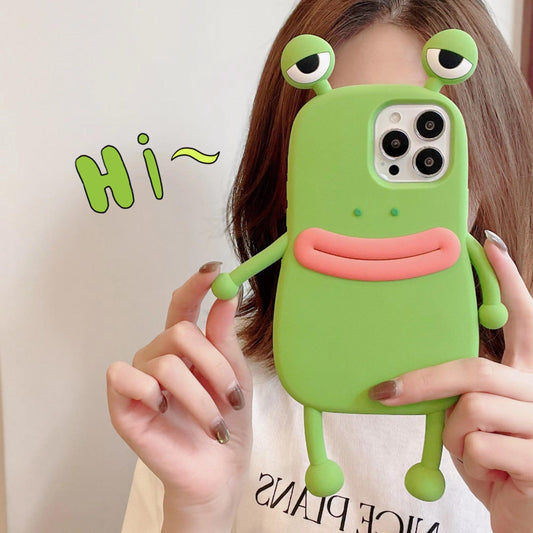 Funny Silicone 3D Frog Phone Case For IPhone 14 13 11 12 Pro Max XS XR X 7 8 Plus SE Cartoon Cute Shockproof Bumper Cover - Cruish Home