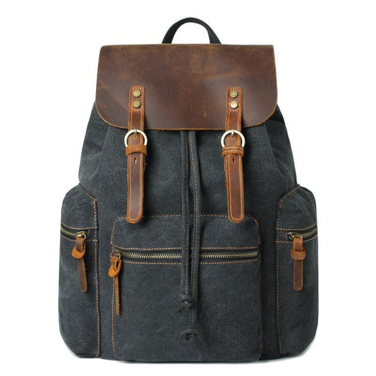 Fashion Contrast Color Canvas Backpack For Men And Women