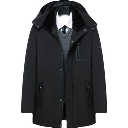 Men's Coat Winter Thick Cotton Clothing Removable Hat - Cruish Home