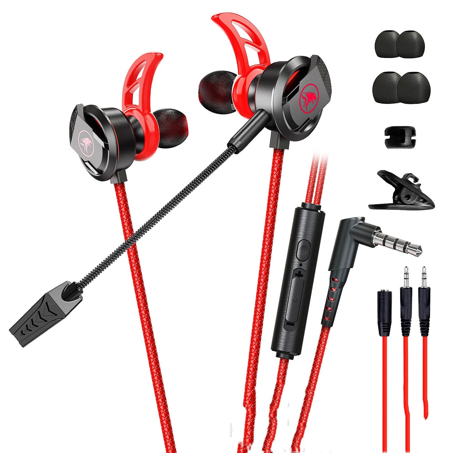 Wired Mobile Phone Computer Headset In-ear Long Mic Gaming