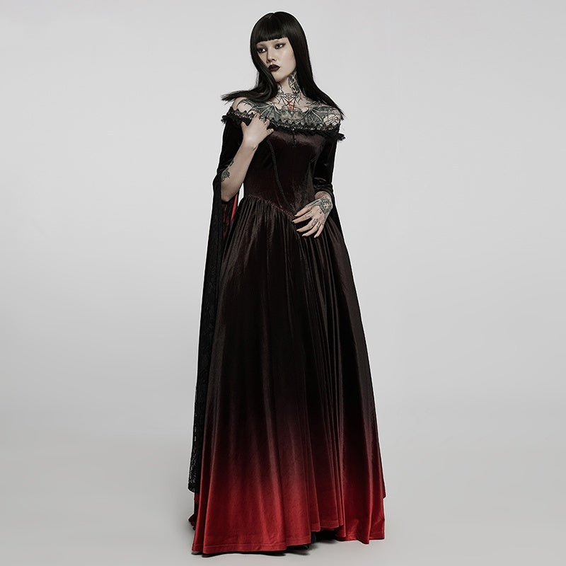 One-neck Gothic Gradient Color Formal Dress