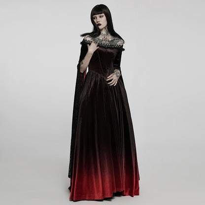 One-neck Gothic Gradient Color Formal Dress