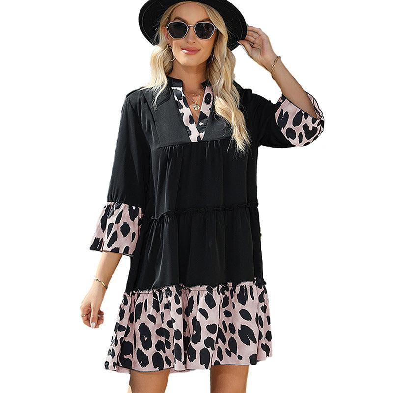 Autumn And Winter New Loose Slim Fit Dress Women's Printing - Cruish Home