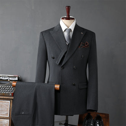 Men's Suit Set Double Breasted Casual